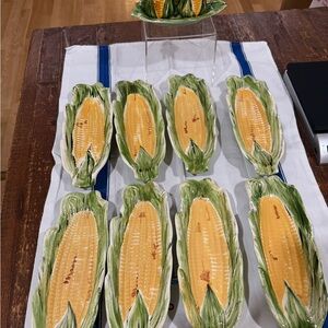 Vintage Atina 1983 Set of Ceramic Corn on the Cob Plates